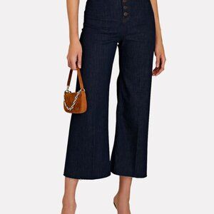 Veronica Beard Grant Cropped Wide-Leg Jeans